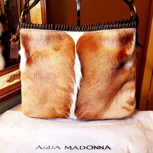 Aqua Madonna African Springbok 🦌  Leather Hobo